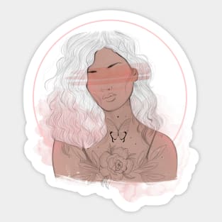 Floral Girl Sticker